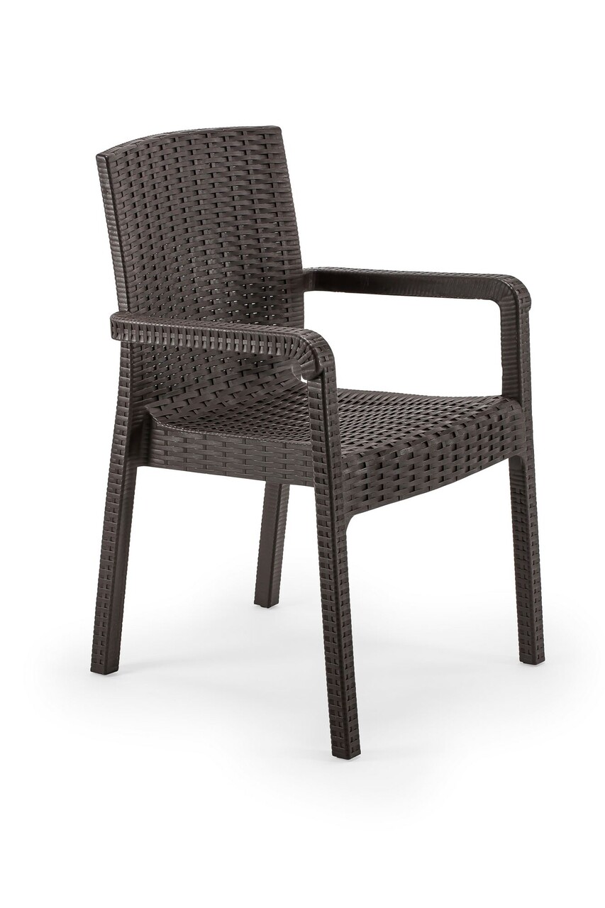 Scaun, Hanah Home, Rattan Royale, 55x87x43 cm, Maro inchis - imagine 3